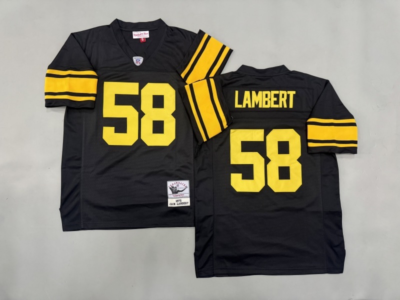 Men 2025 Pittsburgh Steelers #58 Lambert black Throwback Limited NFL Jersey style 002->pittsburgh steelers->NFL Jersey